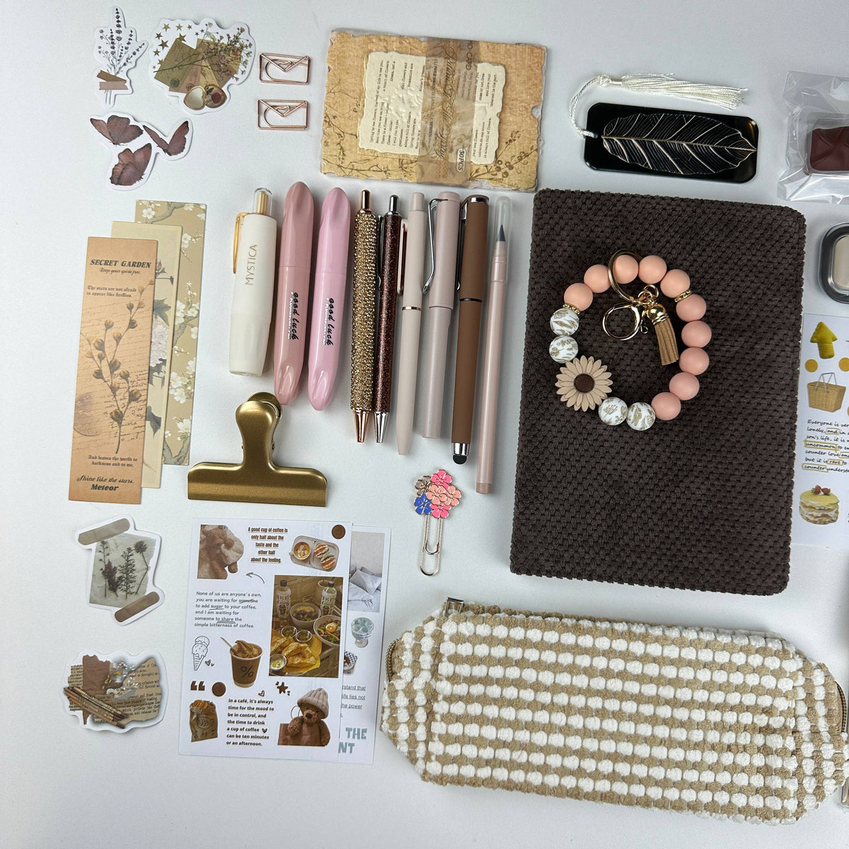 Cocoa Pearl Box | Brown Stationery Gift Set