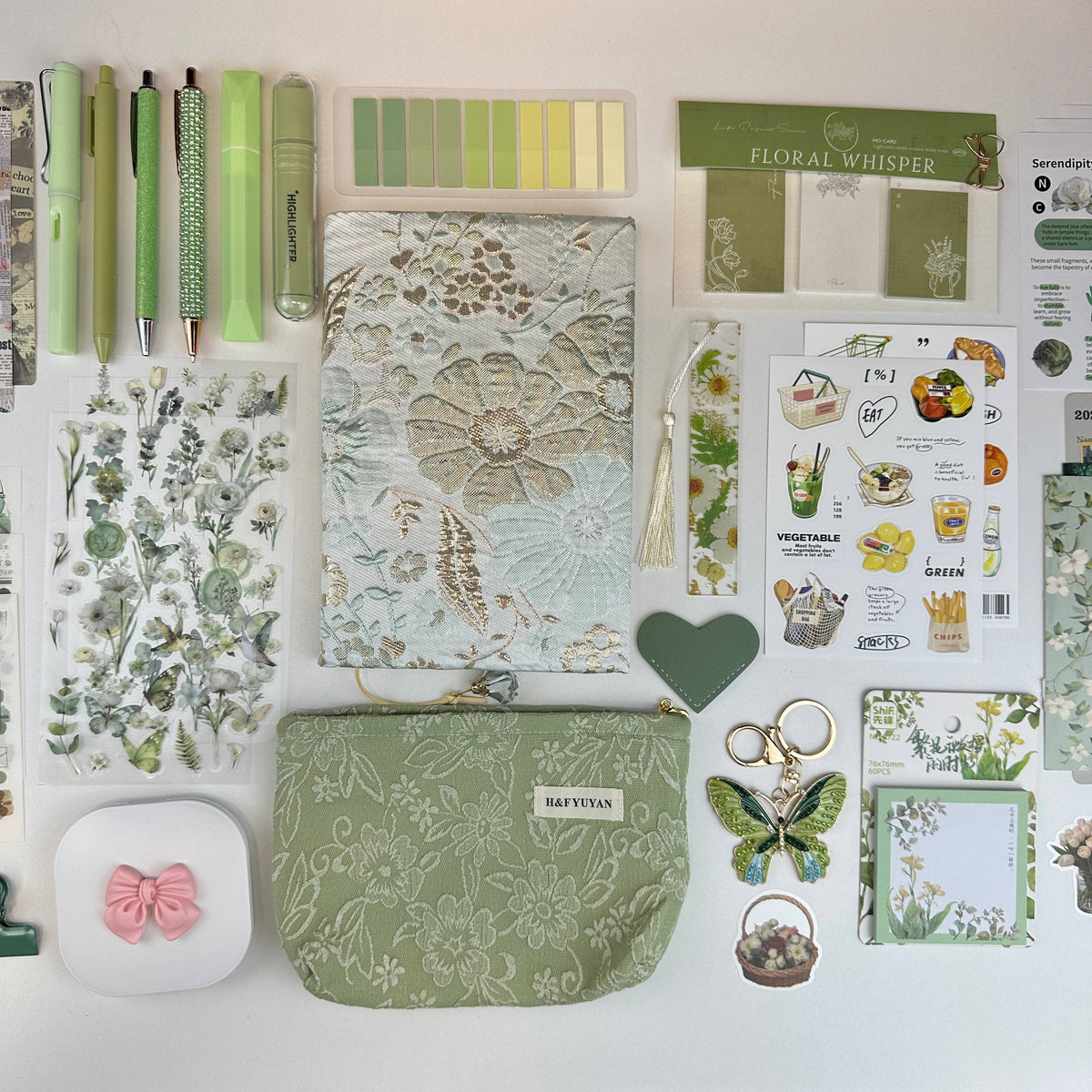 Meadow Charm Box | Sage Green Botanical Stationery Gift Box
