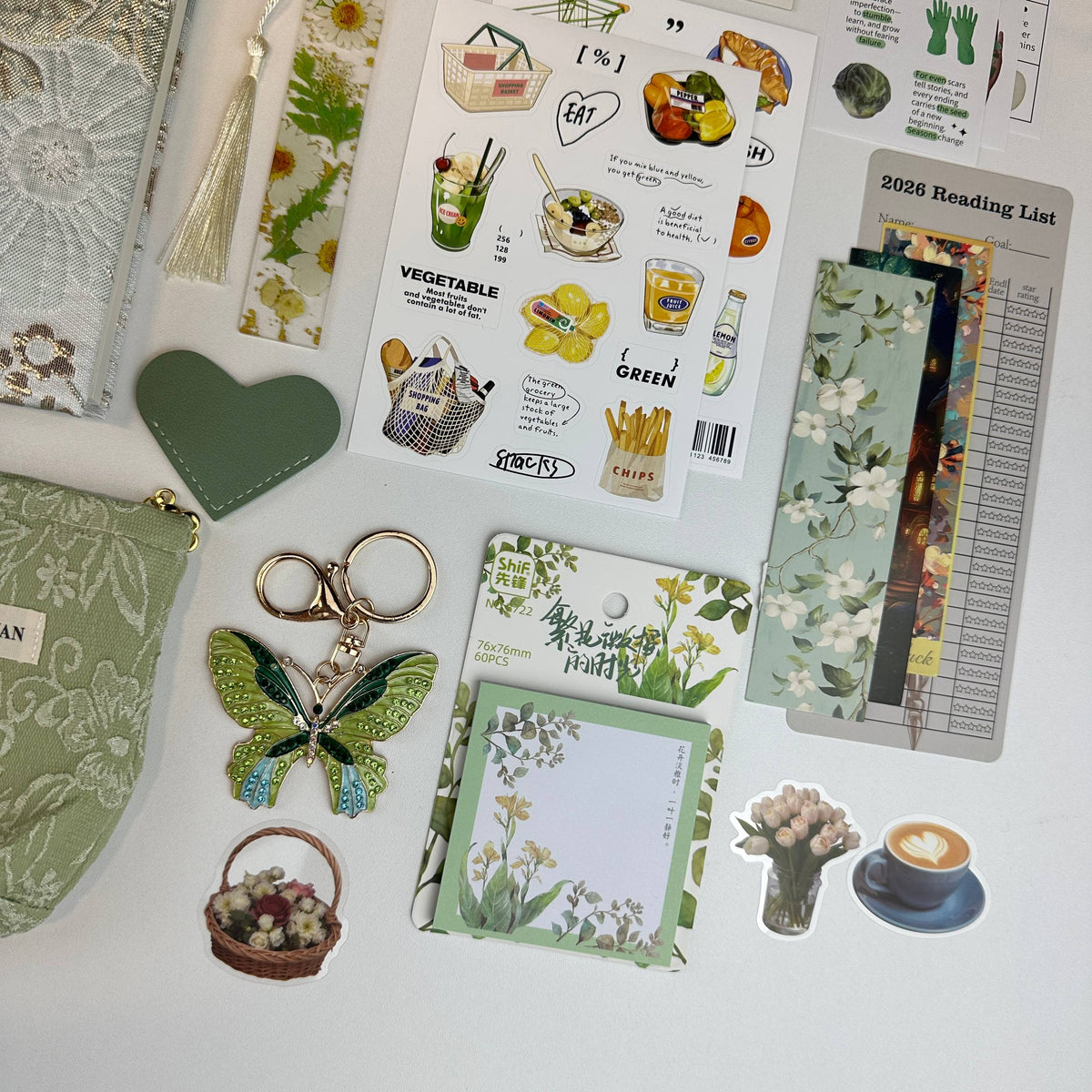 Meadow Charm Box | Sage Green Botanical Stationery Gift Box
