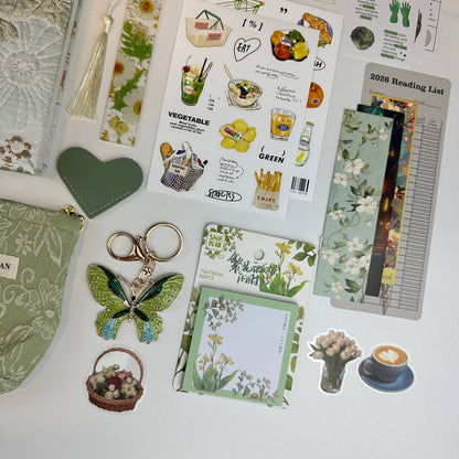Meadow Charm Box | Sage Green Botanical Stationery Gift Box