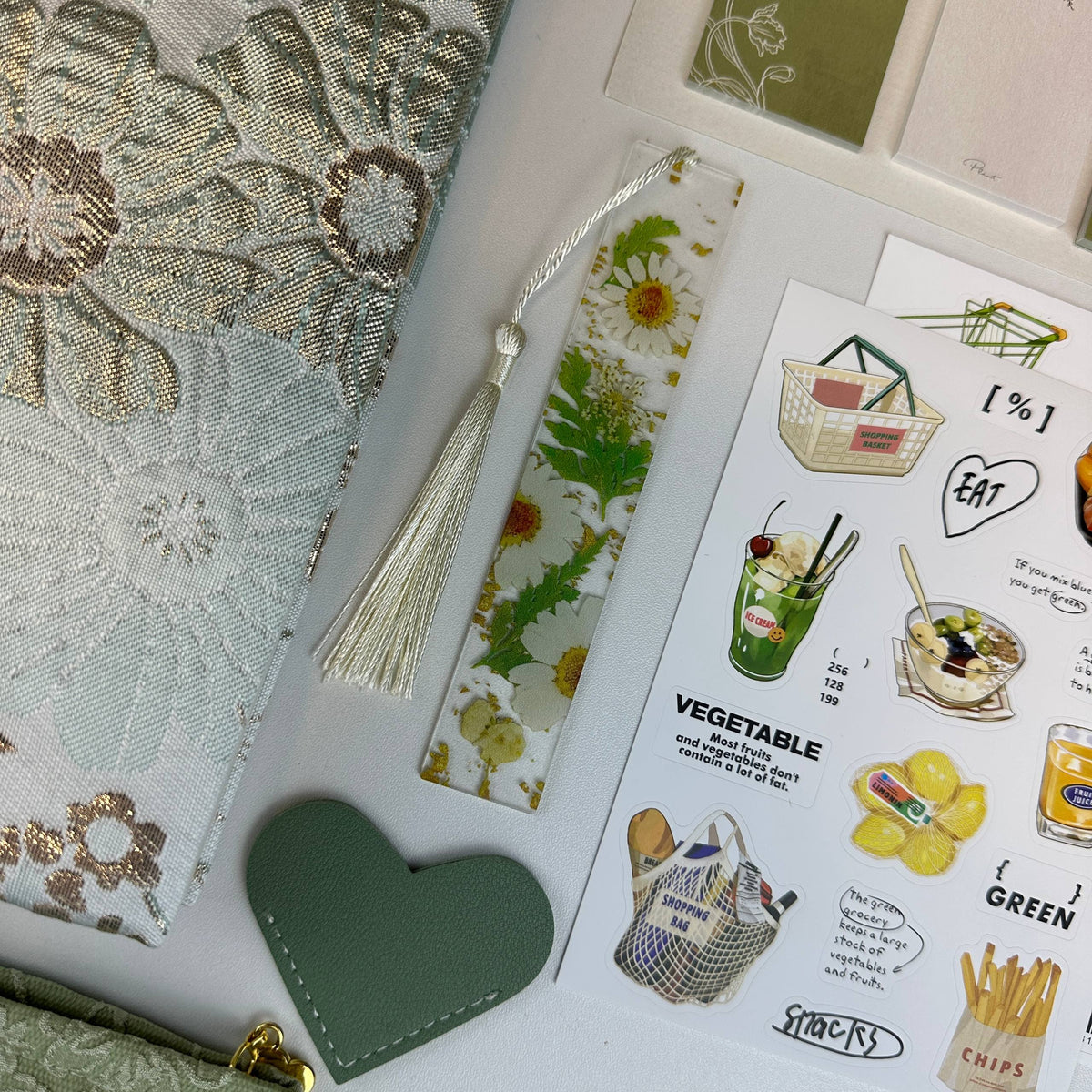 Meadow Charm Box | Sage Green Botanical Stationery Gift Box