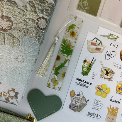 Meadow Charm Box | Sage Green Botanical Stationery Gift Box