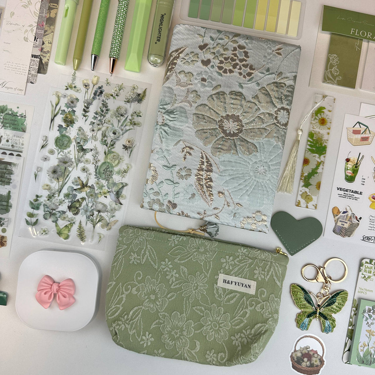 Meadow Charm Box | Sage Green Botanical Stationery Gift Box
