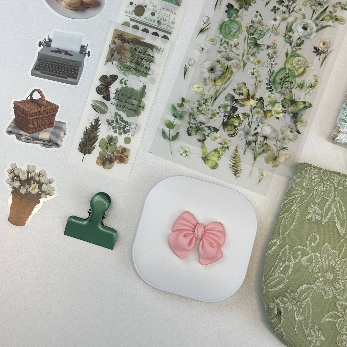 Meadow Charm Box | Sage Green Botanical Stationery Gift Box