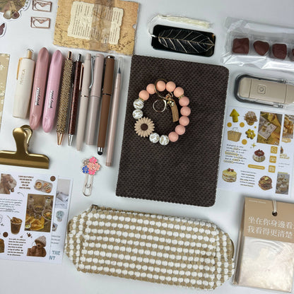 Cocoa Pearl Box | Brown Stationery Gift Set