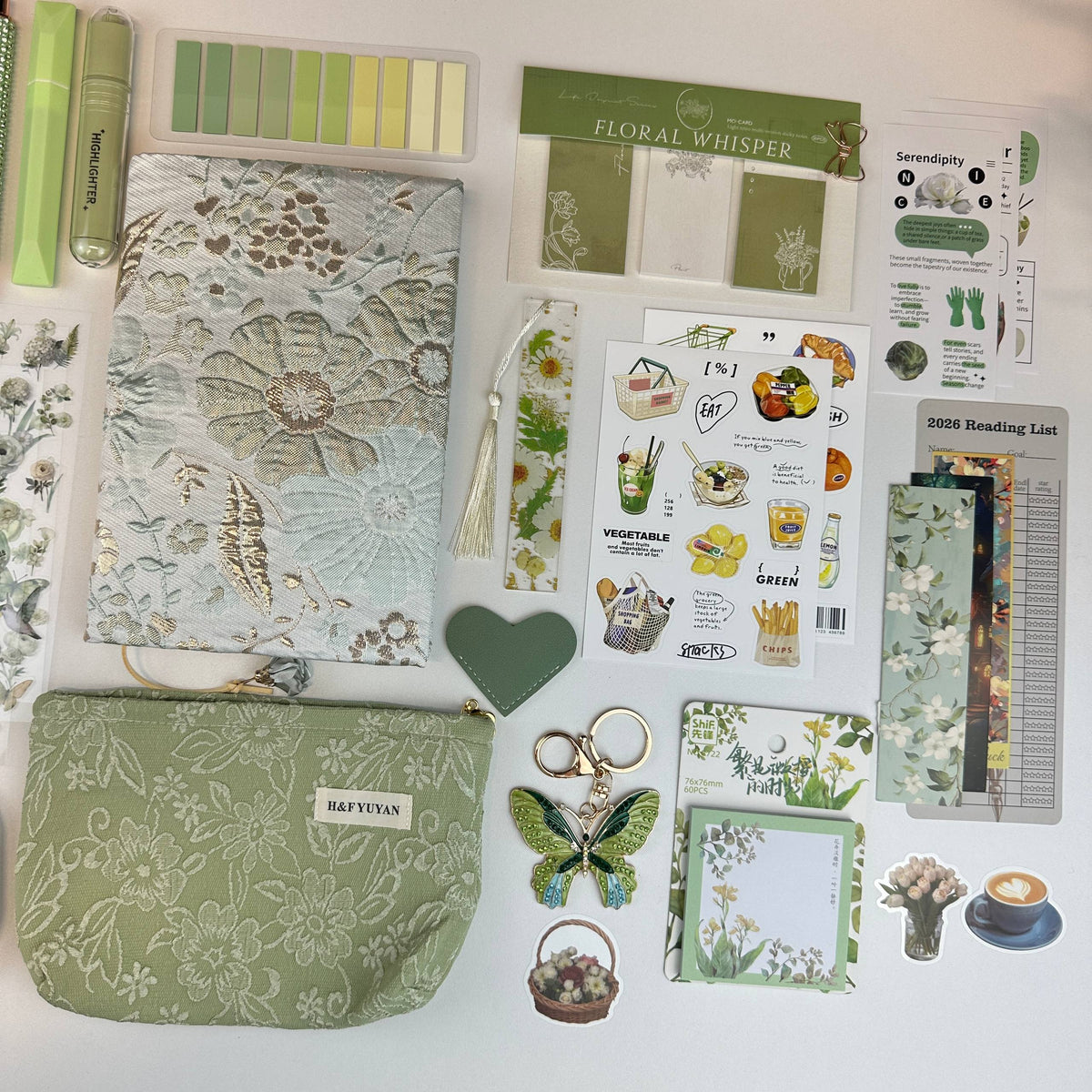 Meadow Charm Box | Sage Green Botanical Stationery Gift Box