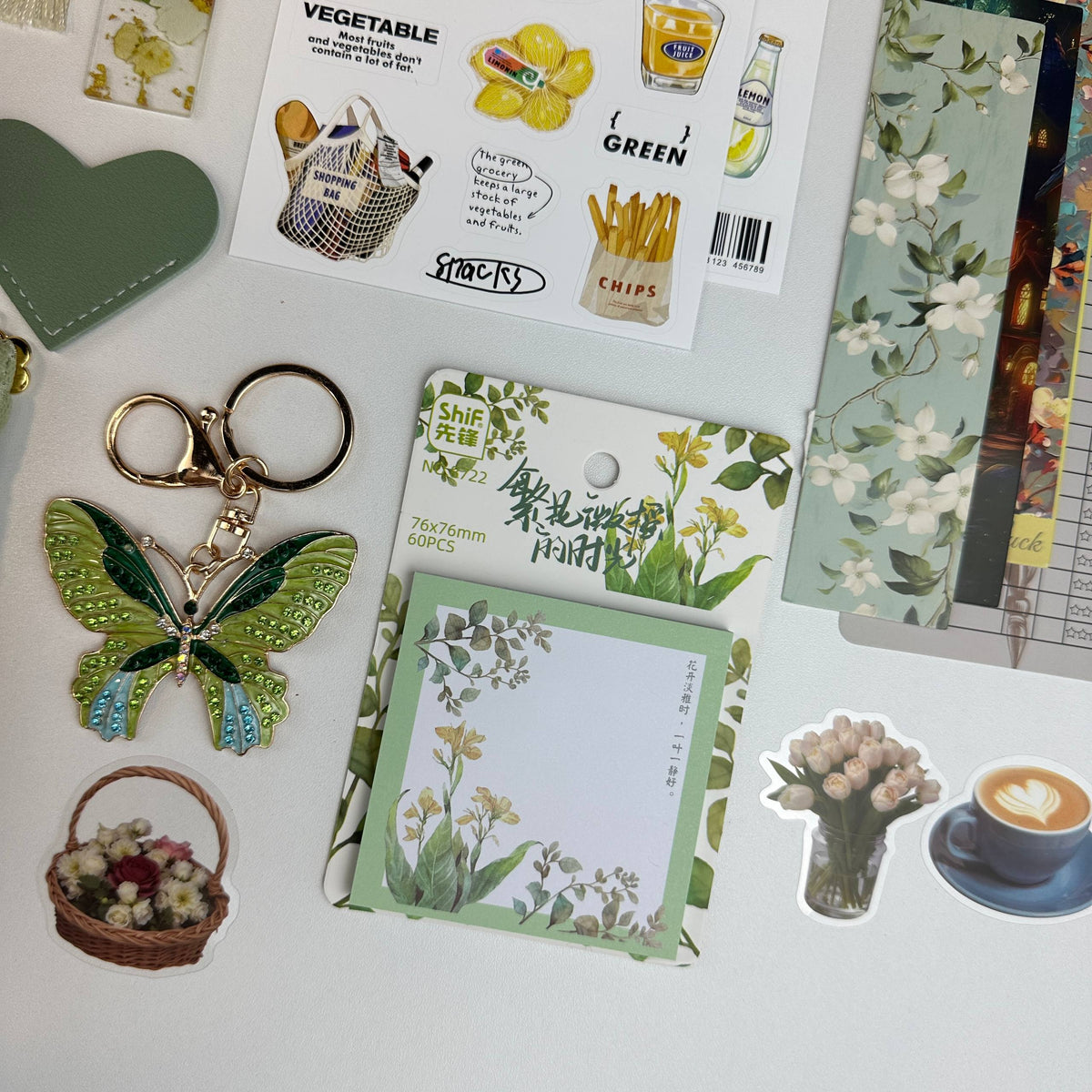 Meadow Charm Box | Sage Green Botanical Stationery Gift Box