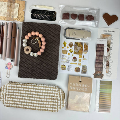 Cocoa Pearl Box | Brown Stationery Gift Set